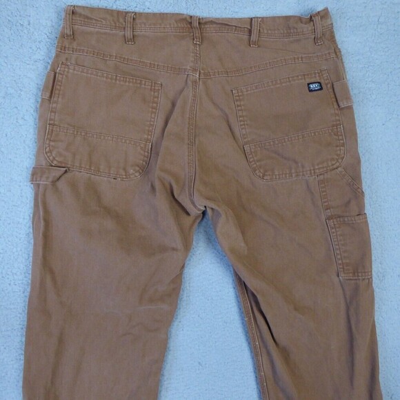 Key Pants Mens 38x34 Brown Dungarees Duck Heavyweight Cotton Carpenter Trucker - Picture 5 of 10